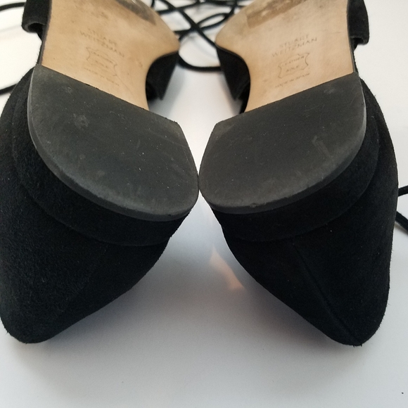 Stuart Weitzman 5.5 Gilligan Suede Lace Up Flats - Picture 11 of 12